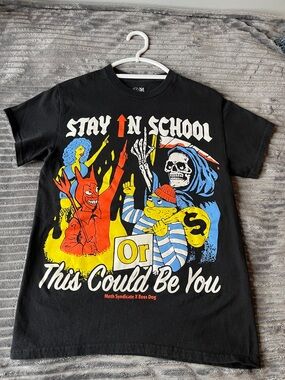 Dog Boss X Meth Syndicate Black Short Sleeve T-Shirt with Multicolor Graphic